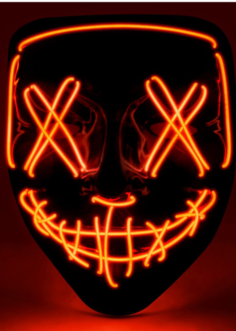 masque lumineux horreur led, masque halloween lumineux, masque lumineux halloween, Masque Nightmare La Purge, Lumineux Rouge