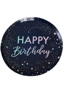 assiettes anniversaire, assiettes happy birthday, ginger ray, Vaisselle Anniversaire Ginger Ray, Assiettes Bleu Nuit