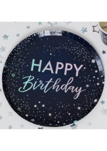 assiettes anniversaire, assiettes happy birthday, ginger ray
