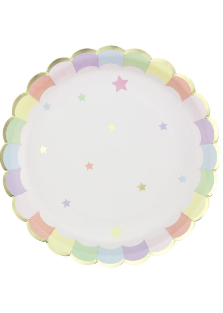 assiettes pastel, assiettes jetables, assiettes anniversaire, Vaisselle Pastel, Assiettes