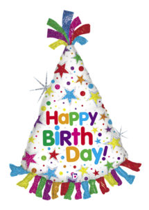 ballon anniversaire, ballon chapeau anniversaire, ballon hélium, ballons pour anniversaire