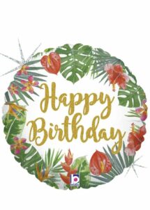 ballon hélium, ballon anniversaire, ballon aluminium, Ballon Anniversaire Tropical Chic, en Aluminium