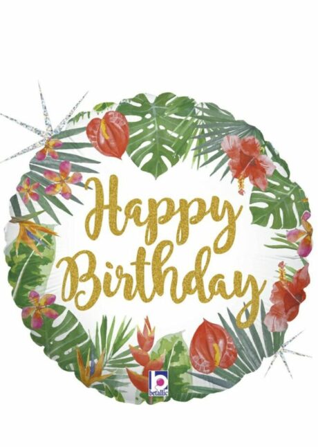 ballon hélium, ballon anniversaire, ballon aluminium, Ballon Anniversaire Tropical Chic, en Aluminium
