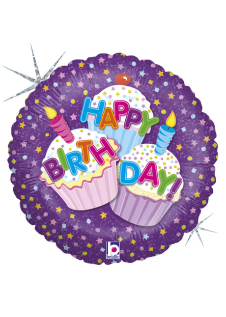 ballon hélium, ballons anniversaire, ballons à l'hélium, Ballon Anniversaire, Cupcakes, en Aluminium