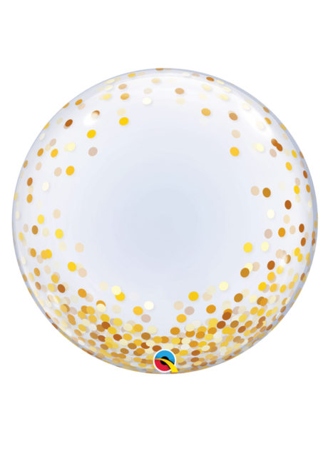 ballon bubble transparent confettis, ballons confettis, ballons hélium, Ballon Bubble, Confettis Dorés