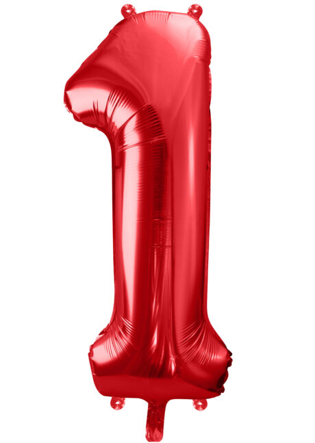 ballon chiffre 1, ballons chiffres, ballons anniversaire, ballons hélium, Ballon Chiffre 1, Rouge, 86 cm