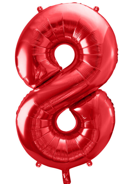 ballon chiffre 8, ballons chiffres, ballons anniversaire, ballons hélium, Ballon Chiffre 8, Rouge, 86 cm