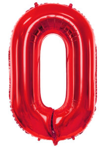 ballon chiffre zero, ballons chiffres, ballons anniversaire, ballons hélium, Ballon Chiffre 0, Rouge, 86 cm