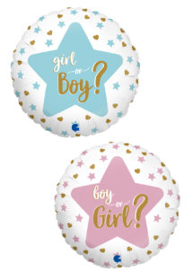 ballon baby shower, ballon revelation, ballon naissance fille, ballon naissance garçon, ballon gender reveal, Ballon Baby Shower, Boy or Girl ?, en Aluminium