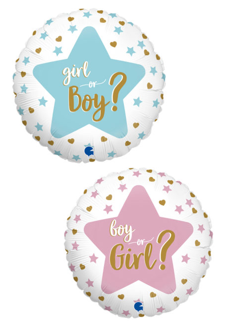 ballon baby shower, ballon revelation, ballon naissance fille, ballon naissance garçon, ballon gender reveal, Ballon Baby Shower, Boy or Girl ?, en Aluminium