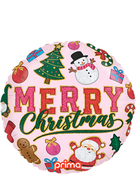 ballon de Noël décoré, ballon joyeux Noel, ballon Merry Christmas, Ballon Noël, Merry Christmas, en Aluminium