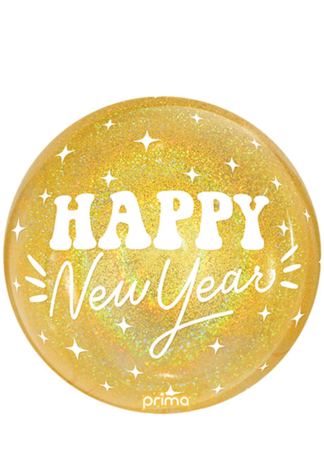 ballon nouvel an, ballon bonne année, ballon happy New Year, Ballon Happy New Year Doré Glitter, en Aluminium