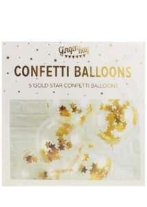 ballons confettis, ballons confettis étoiles, ballons fête, ballons transparents, ginger ray