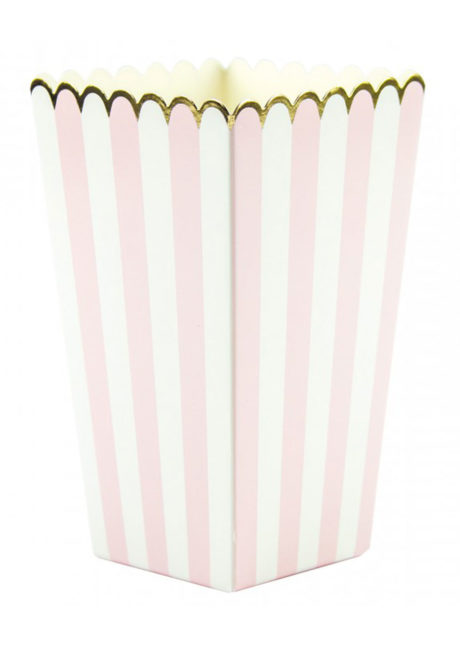 gobelets à popcorn, boite à popcorn, Vaisselle Rose Pastel, Gobelets à Pop Corn x 8