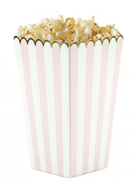 gobelets à popcorn, boite à popcorn, Vaisselle Rose Pastel, Gobelets à Pop Corn x 8