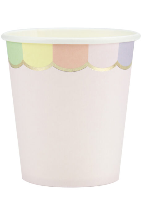 gobelets pastel, gobelets jetables anniversaires, Vaisselle Pastel, Gobelets