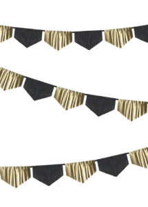 guirlande franges noires et or, guirlande noir et or, guirlande noel, guirlande or et noire