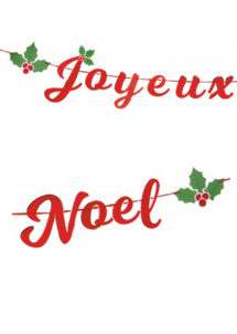 guirlande joyeux noel, guirlande de noël, décorations noël, Guirlande Joyeux Noël, Lettres et Houx