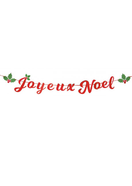 guirlande joyeux noel, guirlande de noël, décorations noël, Guirlande Joyeux Noël, Lettres et Houx