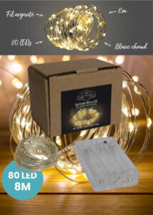 guirlande led, guirlande de noël, guirlande micro led, guirlande led blanc chaud