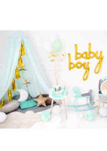 guirlande tassels, tassels dorée, décorations baby shower