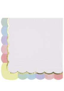 serviettes pastel, serviettes anniversaires, serviettes jetables, Vaisselle Pastel, Serviettes