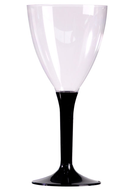 verres à vin en plastique, verres en plastiques, Verre à Vin, Pied Noir, 15 cm, x 10