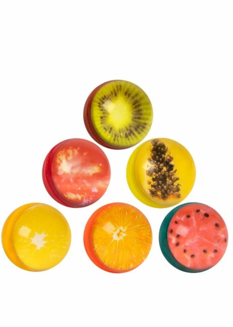 JOUETS PINATA, BALLE REBONDISSANTE, Balles Rebondissantes Motifs Fruits – Lot de 6 Jouets à Pinata