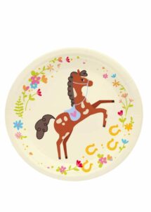 assiettes anniversaire fille, assiettes anniversaire thème Cheval, assiettes cheval, vaisselle cheval