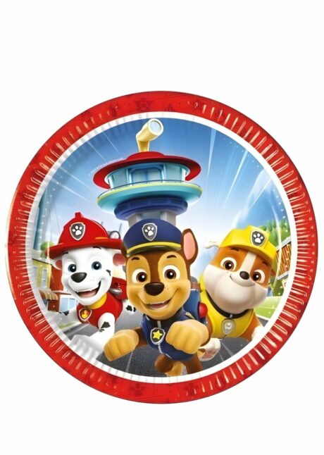 assiette pat patrouille, vaisselle jetable pat patrouille, Assiettes Anniversaire Pat Patrouille – 20 cm