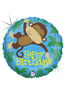 Ballon hélium, ballon anniversaire, ballon anniversaire enfant, Ballon Anniversaire, Monkey Buddy, en Aluminium