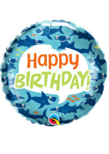 ballon hélium, ballon anniversaire, ballon requin, Ballon Anniversaire, Drôles de Requins, en Aluminium