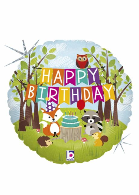 ballon anniversaire, ballons hélium, ballons enfants, Ballon Anniversaire Animaux des Bois, en Aluminium