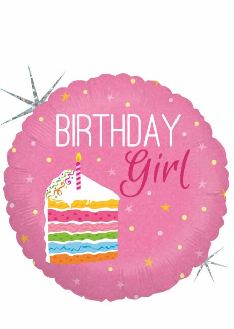 ballon anniversaire, ballon hélium, ballon pour anniversaire, ballon fille, Ballon Anniversaire Birthday Girl, en Aluminium