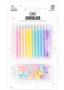 bougies anniversaire, bougies multicolores pastel, bougies pastel pour anniversaire, 12 Bougies Anniversaire, Pastel