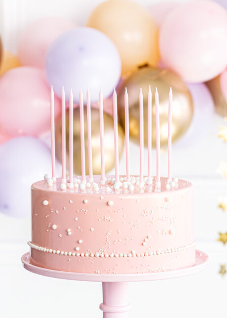 bougies anniversaire, bougies fines anniversaire, bougies longues anniversaires, bougies xl anniversaire, 12 Bougies d’Anniversaire XL, Light Pink