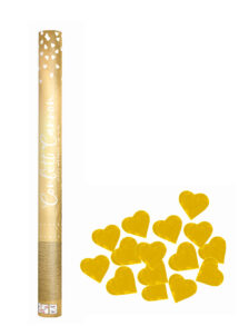 canon à confettis coeurs dorés, canon confettis coeurs, Canon à Confettis, Coeurs Dorés Métal, 60 cm