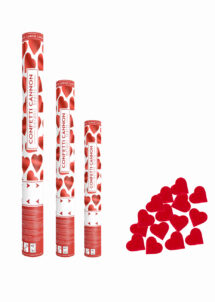 canon à confettis coeurs rouges, canon coeurs, décorations saint Valentin
