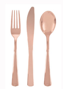 COUVERTS-ROSE-GOLD-324211, Vaisselle Rose Gold, Couverts x 18