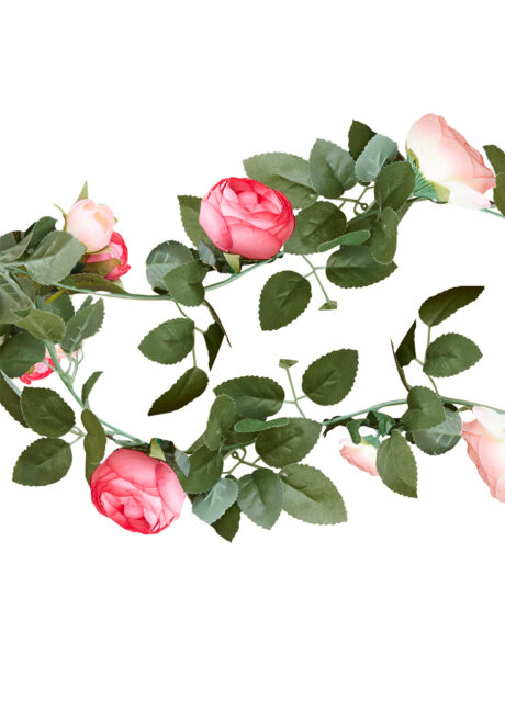 guirlande pivoine, guirlande fleurs, guirlande feuilles, fleurs artificielles, Guirlande de Feuilles et de Fleurs Roses, Ginger Ray