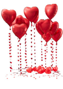 kit décor ballons coeurs, bouquet de ballons coeurs, 1 Kit Décor Bouquet de Ballons Coeurs Rouges, Ginger Ray