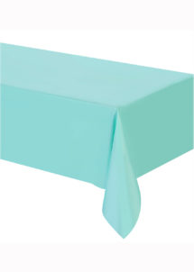 NAPPE-VERT-MENTHE, nappe en plastique, nappe jetable