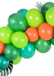 arche de ballons multicolores, arches de ballons, décorations ballons, Arche Guirlande de Ballons Oranges et Verts