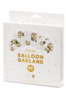 arche de ballons blancs et dorés, arches de ballons, décorations ballons, Arche Guirlande de Ballons Blancs et Or