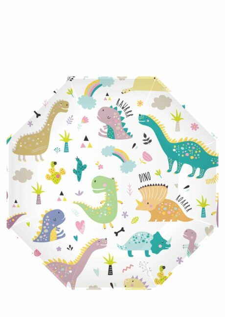 assiettes anniversaire thème disnosaure, assiettes dinosaure, Assiettes Anniversaire Thème Dinosaure –  23 cm