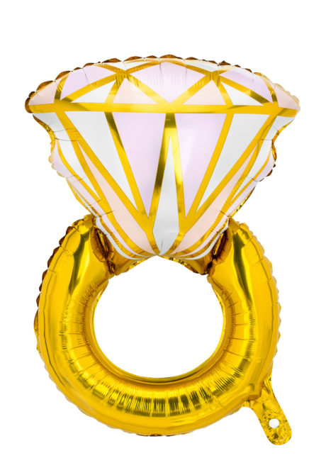 BALLON-BAGUE-EVJF-MARIAGE-FB7601, Ballon Bague Diamant Or, en Aluminium