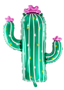 ballons hélium, ballon cactus, ballon aluminium, décorations mexicaines, Ballon Cactus Mexicain, Fleurs Roses, en Aluminium