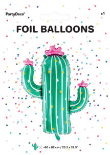 ballons hélium, ballon cactus, ballon aluminium, décorations mexicaines