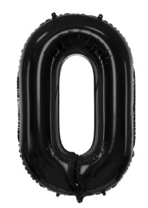 ballon chiffre, ballon alu chiffre, ballon chiffre zéro noir, Ballon Chiffre 0, Noir, 86 cm