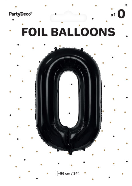 ballon chiffre, ballon alu chiffre, ballon chiffre zéro noir, Ballon Chiffre 0, Noir, 86 cm